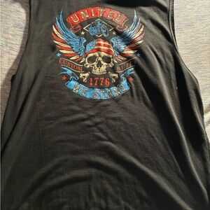United We Stand Black Graphic Tank Top